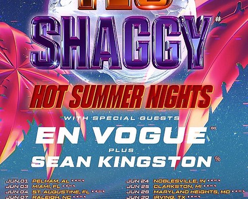 Repost• @direalshaggy 🌴
This summer’s gonna be hot! Get your tickets to the “Hot Summer Nights” tour starring...