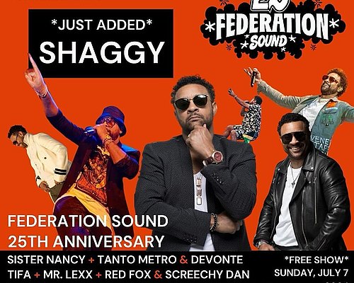 Repost• @federationsound Big up big up! @direalshaggy has just been added to the show and you are cordially invited to...